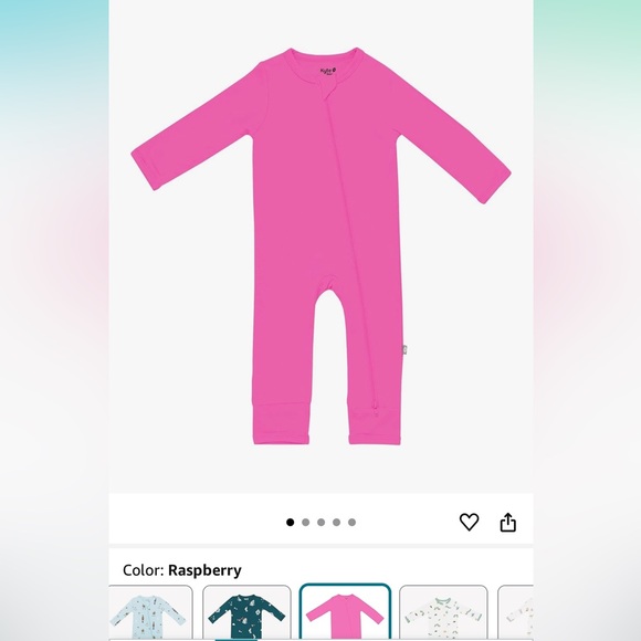 Kyte BABY Rasberry & Taro Kids Zippered Rompers - Picture 5 of 5